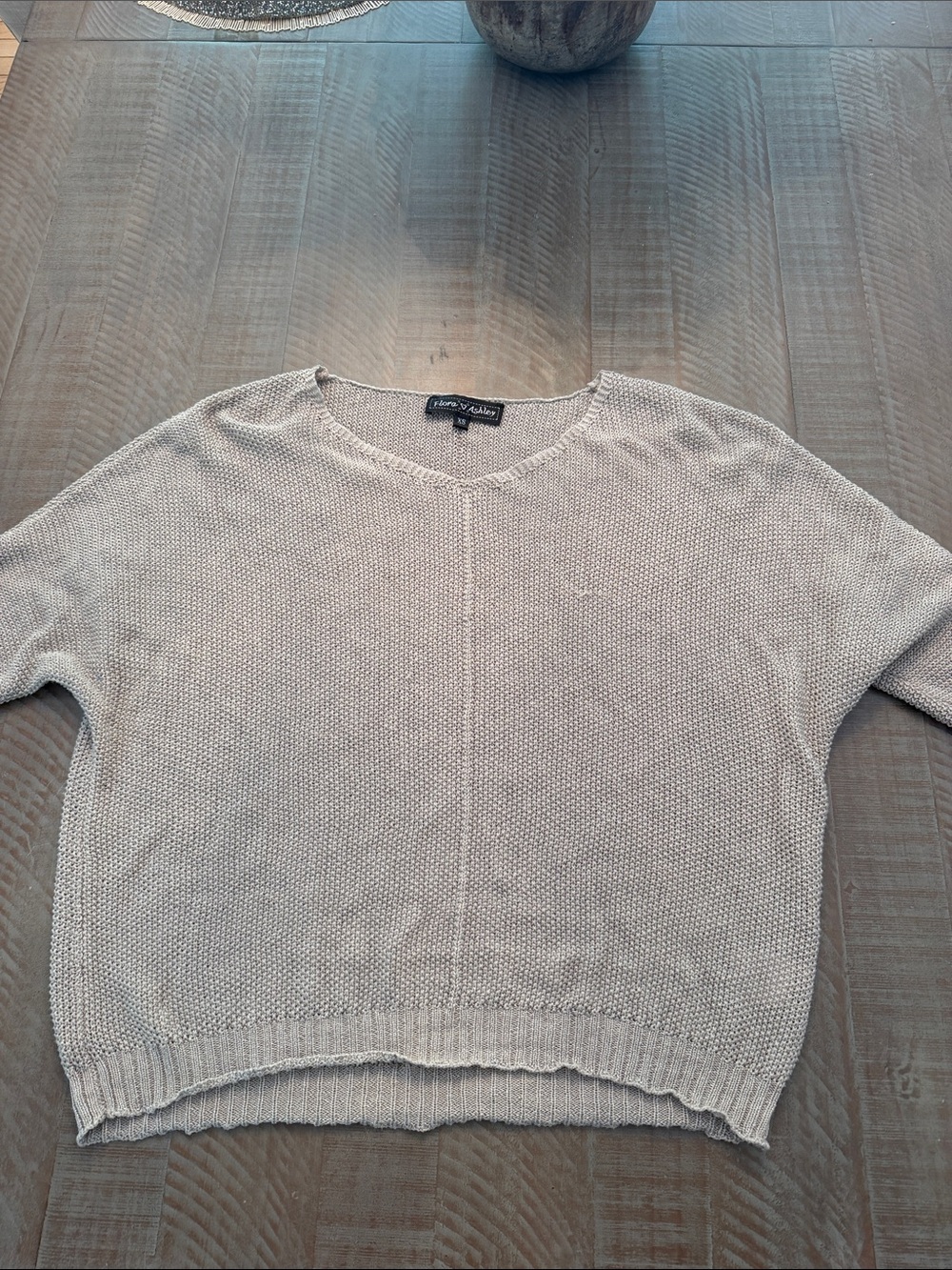 Boutique Tan Simmer Scoop-Neck Knit Sweater - Relaxed Boxy Fit